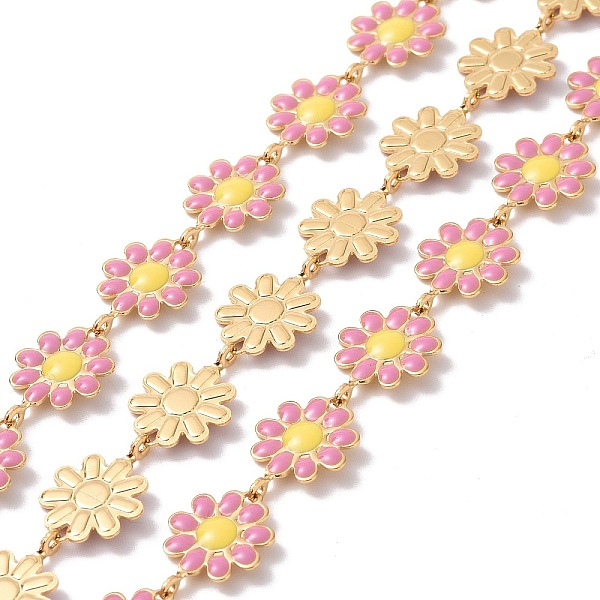 PandaHall 304 Stainless Steel Daisy Flower Link Chains with Enamel, Unwelded, Golden, Flamingo, 14x10x1mm Stainless Steel+Enamel Pink
PandaHall 304 Stainless Steel Daisy Flower Link Chains with Enamel, Unwelded, Golden, Flamingo, 14x10x1mm Stainless Steel+Enamel Pink