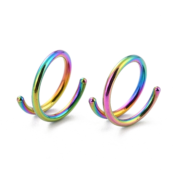 PandaHall Rainbow Color Double Nose Ring for Single Piercing, Spiral 316 Surgical Stainless Steel Nose Ring for Women, Piercing Body Jewelry...
PandaHall Rainbow Color Double Nose Ring for Single Piercing, Spiral 316 Surgical Stainless Steel Nose Ring for Women, Piercing Body Jewelry...