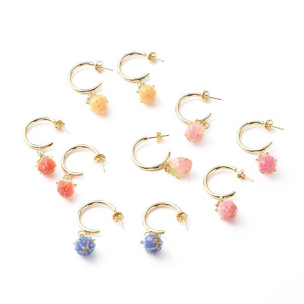 PandaHall Brass Dangle Earrings, Natural Dried Flower Covered with Resin, Mixed Color, 40mm, Pin: 0.8mm Resin Multicolor
PandaHall Brass Dangle Earrings, Natural Dried Flower Covered with Resin, Mixed Color, 40mm, Pin: 0.8mm Resin Multicolor