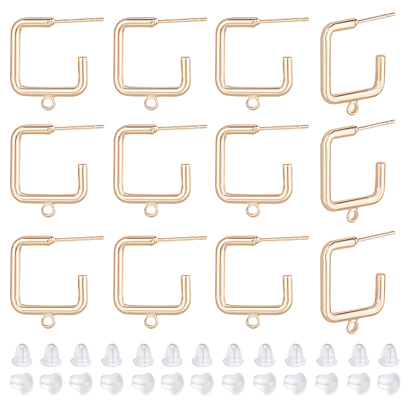 PandaHall BENECREAT 16Pcs Brass Square Stud Earring Findings, Half Hoop Earrings with Horizontal Loops, Nickel Free, with 40Pcs Plastic Ear...
PandaHall BENECREAT 16Pcs Brass Square Stud Earring Findings, Half Hoop Earrings with Horizontal Loops, Nickel Free, with 40Pcs Plastic Ear...