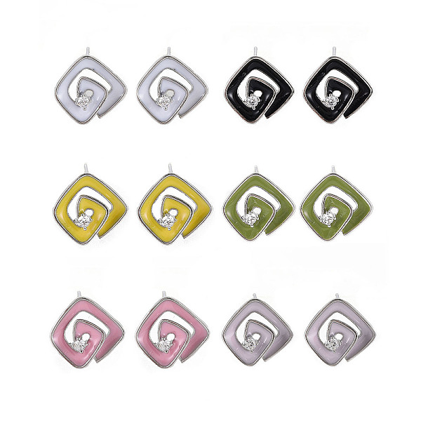 PandaHall Brass Micro Pave Clear Cubic Zirconia Stud Earring Findings with Enamel, Nickel Free, Rhombus with Hole, Mixed Color, Real..., Multicolor
PandaHall Brass Micro Pave Clear Cubic Zirconia Stud Earring Findings with Enamel, Nickel Free, Rhombus with Hole, Mixed Color, Real..., Multicolor