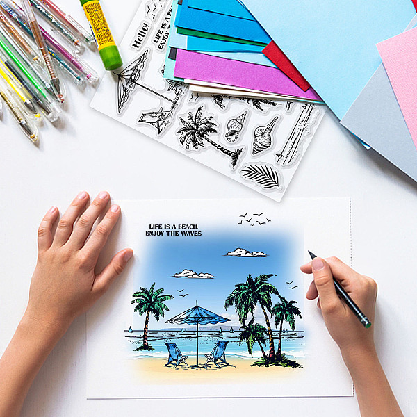 PandaHall PVC Plastic Stamps, for DIY Scrapbooking, Photo Album Decorative, Cards Making, Stamp Sheets, Beach Theme Pattern, 16x11x0.3cm...
PandaHall PVC Plastic Stamps, for DIY Scrapbooking, Photo Album Decorative, Cards Making, Stamp Sheets, Beach Theme Pattern, 16x11x0.3cm...