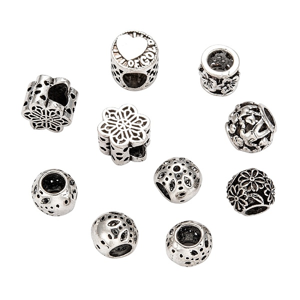 PandaHall Alloy European Beads, Large Hole Beads, Mixed Shape, Antique Silver, 9~12x9~13x8~11mm, Hole: 4~5mm Alloy Mixed Shapes
PandaHall Alloy European Beads, Large Hole Beads, Mixed Shape, Antique Silver, 9~12x9~13x8~11mm, Hole: 4~5mm Alloy Mixed Shapes