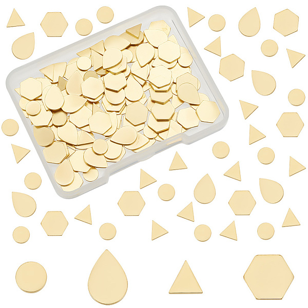 PandaHall Olycraft 160Pcs 4 Style Brass Cabochons, Hexagon/Teardrop/Triangle/Flat Round, Golden, 5.5~10x5.5~8x0.8mm, 40pcs/style Brass Mixed...
PandaHall Olycraft 160Pcs 4 Style Brass Cabochons, Hexagon/Teardrop/Triangle/Flat Round, Golden, 5.5~10x5.5~8x0.8mm, 40pcs/style Brass Mixed...