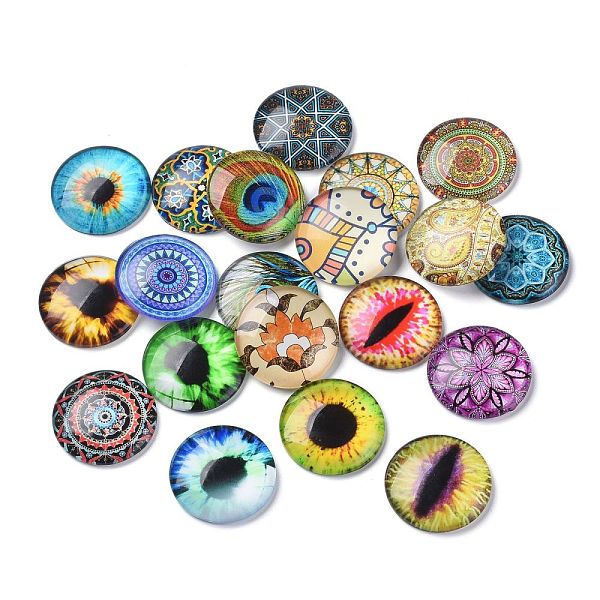 PandaHall Glass Cabochons, Half Round, Mixed Patterns, Mixed Color, 25x5.5mm Glass Half Round Multicolor
PandaHall Glass Cabochons, Half Round, Mixed Patterns, Mixed Color, 25x5.5mm Glass Half Round Multicolor