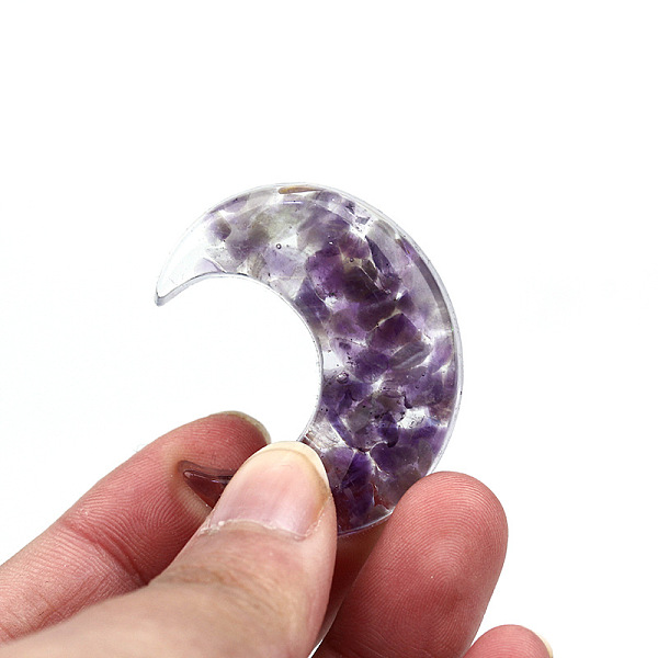 PandaHall Resin Home Display Decorations, with Natural Amethyst Chips Inside, Moon, 34x27x3mm Amethyst Moon
PandaHall Resin Home Display Decorations, with Natural Amethyst Chips Inside, Moon, 34x27x3mm Amethyst Moon