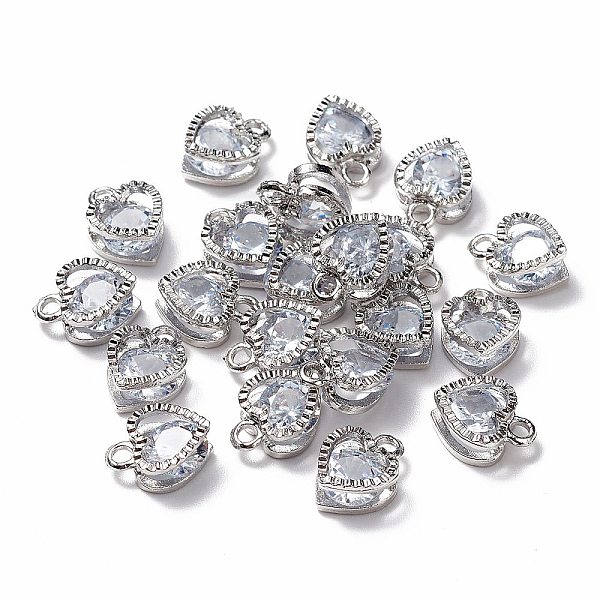 PandaHall Heart Alloy Charms, with Cubic Zirconia, Platinum, 12x8.5x5mm, Hole: 1mm Cubic Zirconia Heart Clear
PandaHall Heart Alloy Charms, with Cubic Zirconia, Platinum, 12x8.5x5mm, Hole: 1mm Cubic Zirconia Heart Clear