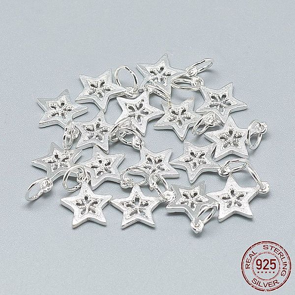 PandaHall 925 Sterling Silver Charms, with Jump Ring, Star, Silver, 12x10x1mm, Hole: 4mm Sterling Silver Star
PandaHall 925 Sterling Silver Charms, with Jump Ring, Star, Silver, 12x10x1mm, Hole: 4mm Sterling Silver Star