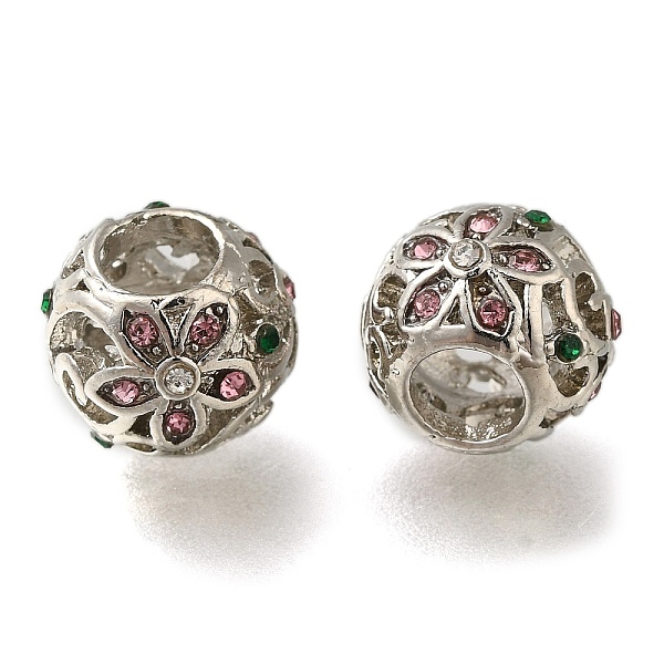 PandaHall Rack Plating Alloy Rhinestone European Beads, Large Hole Beads, Rondelle with Flower, Platinum, 11~11.5x9mm, Hole: 5mm...
PandaHall Rack Plating Alloy Rhinestone European Beads, Large Hole Beads, Rondelle with Flower, Platinum, 11~11.5x9mm, Hole: 5mm...