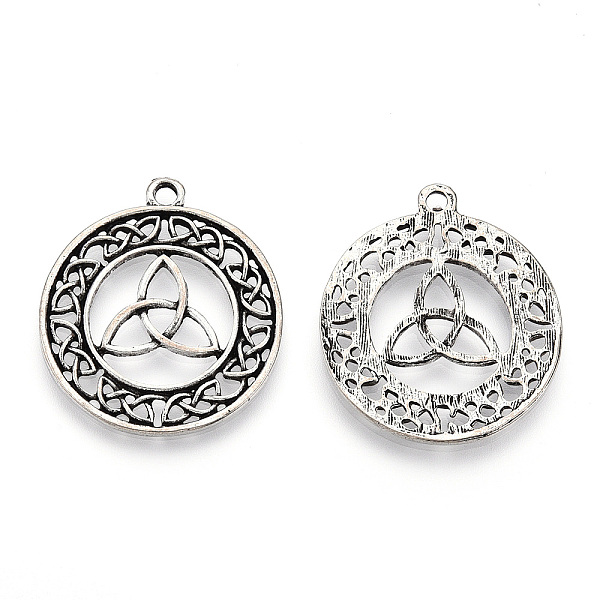 PandaHall Tibetan Style Alloy Pendants, Cadmium Free & Lead Free, Flat Round with Trinity Knot, Antique Silver, 32.5x28.5x2mm, Hole: 2mm...
PandaHall Tibetan Style Alloy Pendants, Cadmium Free & Lead Free, Flat Round with Trinity Knot, Antique Silver, 32.5x28.5x2mm, Hole: 2mm...