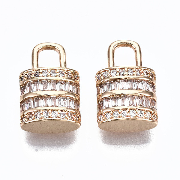 PandaHall Brass Micro Pave Clear Cubic Zirconia Pendants, Lock, Light Gold, 15x9.5x5.5mm, Hole: 4.5x3mm Brass+Cubic Zirconia Lock Clear
PandaHall Brass Micro Pave Clear Cubic Zirconia Pendants, Lock, Light Gold, 15x9.5x5.5mm, Hole: 4.5x3mm Brass+Cubic Zirconia Lock Clear