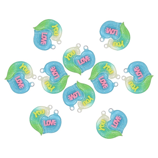 PandaHall 10 Sets Gradient Color Opaque Resin Pendants, with Glitter Powder, Couple Heart Charm with Word LOVE YOU, Yellow Green...
PandaHall 10 Sets Gradient Color Opaque Resin Pendants, with Glitter Powder, Couple Heart Charm with Word LOVE YOU, Yellow Green...