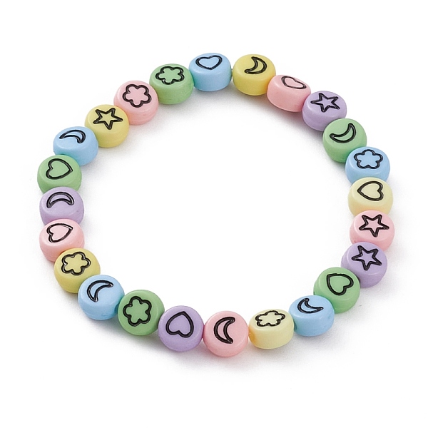 PandaHall Kid Bracelets, Opaque Acrylic Enamel Beads Stretch Bracelets, Flat Round with Moon & Heart & Flower Pattern, Colorful, Inner...
PandaHall Kid Bracelets, Opaque Acrylic Enamel Beads Stretch Bracelets, Flat Round with Moon & Heart & Flower Pattern, Colorful, Inner...