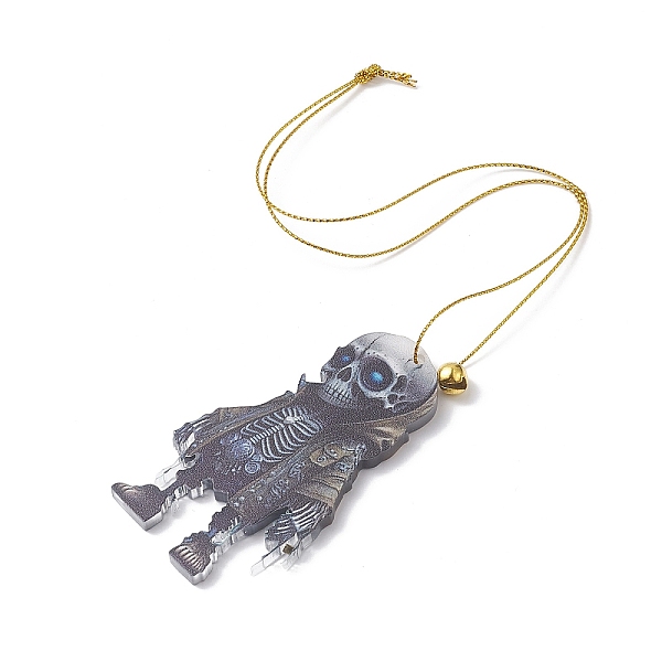 PandaHall Acrylic Halloween Style Big Pendants with Brass Bell and Nylon Cord, Skeleton, Dark Khaki, 320x0.9mm Brass+Acrylic Skeleton
PandaHall Acrylic Halloween Style Big Pendants with Brass Bell and Nylon Cord, Skeleton, Dark Khaki, 320x0.9mm Brass+Acrylic Skeleton