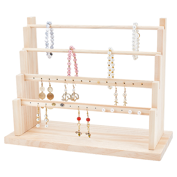 PandaHall 4-Tier Wood Earring Display Organizer Holder, Earring Risers with 2Pcs Flat Bars and 2Pcs Round Bars, Blanched Almond, Finished...
PandaHall 4-Tier Wood Earring Display Organizer Holder, Earring Risers with 2Pcs Flat Bars and 2Pcs Round Bars, Blanched Almond, Finished...