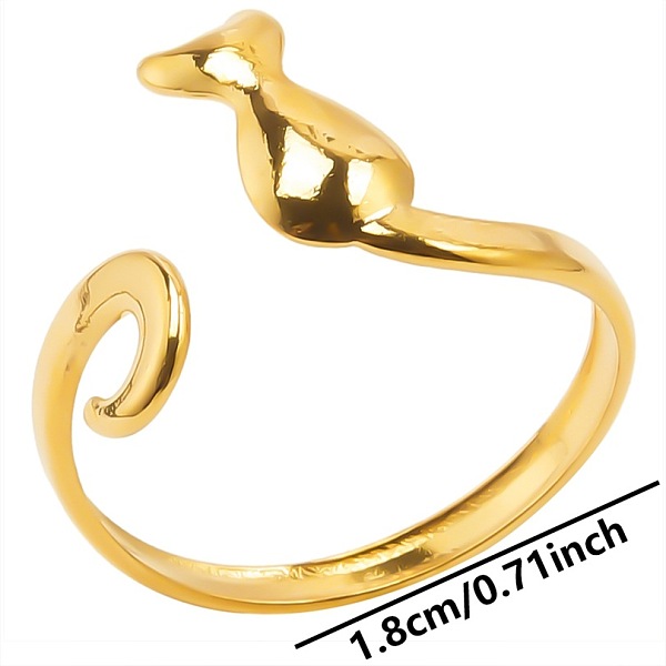 PandaHall Geometric Stainless Steel Cat Open Cuff Ring for Unisex, Minimalist Adjustable Ring, Golden Other Cat Shape
PandaHall Geometric Stainless Steel Cat Open Cuff Ring for Unisex, Minimalist Adjustable Ring, Golden Other Cat Shape