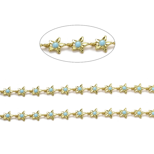 PandaHall Brass Link Chains, with Enamel, Spool, Long-Lasting Plated, Unwelded, Star, Golden, Pale Turquoise, Link: 9x6.1x1.5mm Brass+Enamel
PandaHall Brass Link Chains, with Enamel, Spool, Long-Lasting Plated, Unwelded, Star, Golden, Pale Turquoise, Link: 9x6.1x1.5mm Brass+Enamel