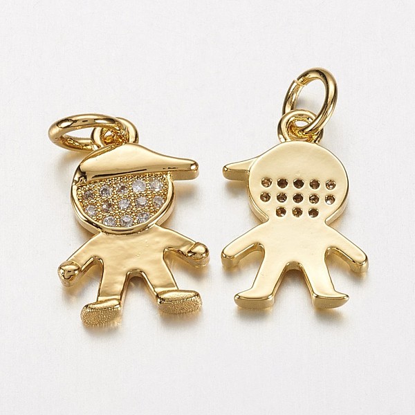 PandaHall Electrophoresis Brass Micro Pave Cubic Zirconia Charms, Long-Lasting Plated, Boy, Golden, 15x10x2mm, Hole: 3mm Brass+Cubic...
PandaHall Electrophoresis Brass Micro Pave Cubic Zirconia Charms, Long-Lasting Plated, Boy, Golden, 15x10x2mm, Hole: 3mm Brass+Cubic...