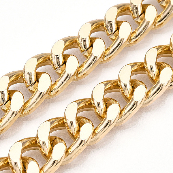 PandaHall Aluminum Faceted Curb Chains, Diamond Cut Cuban Link Chains, Unwelded, Light Gold, 16.5x12.5x4mm Aluminum
PandaHall Aluminum Faceted Curb Chains, Diamond Cut Cuban Link Chains, Unwelded, Light Gold, 16.5x12.5x4mm Aluminum