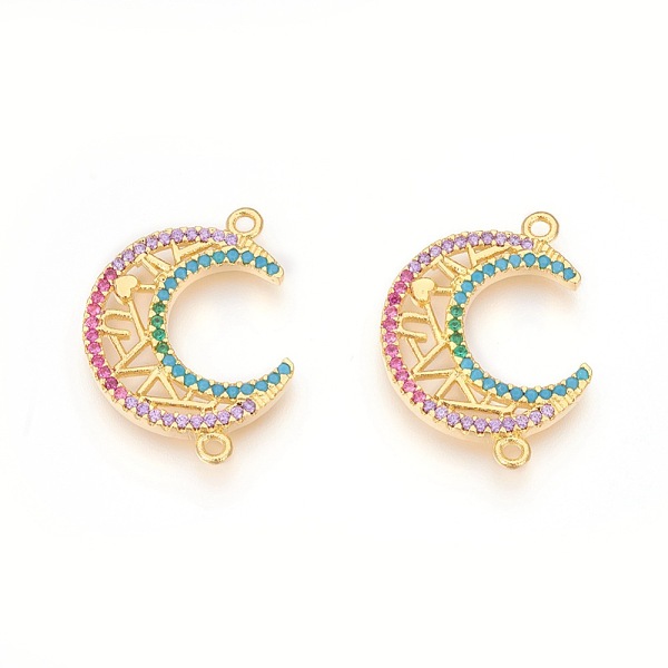 PandaHall Brass Links, with Micro Pave Cubic Zirconia, Moon, Colorful, Golden, 23.5x18.5x3mm, Hole: 1.4mm Brass+Cubic Zirconia Moon
PandaHall Brass Links, with Micro Pave Cubic Zirconia, Moon, Colorful, Golden, 23.5x18.5x3mm, Hole: 1.4mm Brass+Cubic Zirconia Moon
