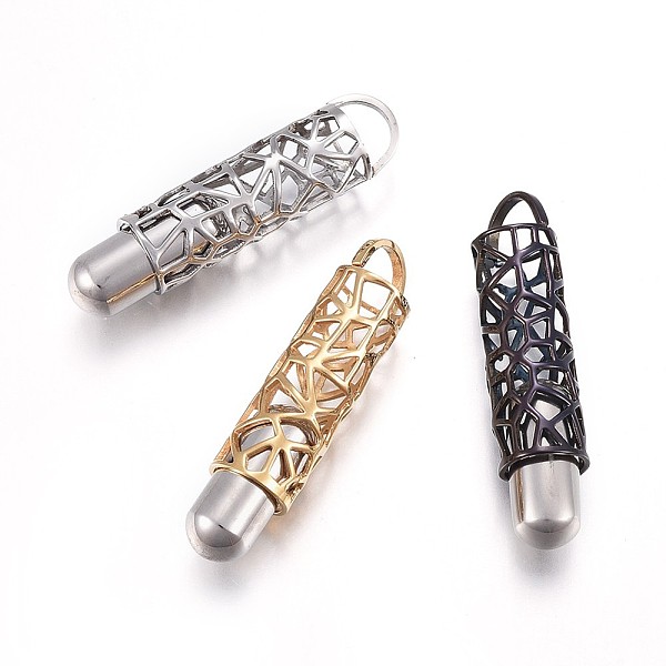 PandaHall 304 Stainless Steel Pendants, Tube, Mixed Color, 43x10x10mm, Hole: 5.7x7.5mm 304 Stainless Steel Tube
PandaHall 304 Stainless Steel Pendants, Tube, Mixed Color, 43x10x10mm, Hole: 5.7x7.5mm 304 Stainless Steel Tube