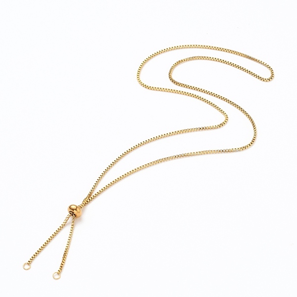 PandaHall 304 Stainless Steel Box Chain Slider Necklace Making, Venice Chains Bolo Necklace Making, Golden, 23.62 inch(60cm) 304 Stainless...
PandaHall 304 Stainless Steel Box Chain Slider Necklace Making, Venice Chains Bolo Necklace Making, Golden, 23.62 inch(60cm) 304 Stainless...