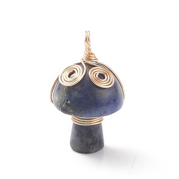 PandaHall Natural Sodalite Copper Wire Wrapped Pendants, Mushroom with Vortex Charm, Light Gold, 29x16.5mm, Hole: 3~4mm Sodalite Mushroom
PandaHall Natural Sodalite Copper Wire Wrapped Pendants, Mushroom with Vortex Charm, Light Gold, 29x16.5mm, Hole: 3~4mm Sodalite Mushroom