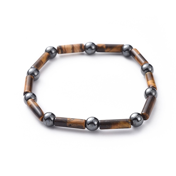 PandaHall Natural Tiger Eye & Non-Magnetic Synthetic Hematite Beads Stretch Bracelets, Column and Round, 2-3/8 inch(6cm) Tiger Eye
PandaHall Natural Tiger Eye & Non-Magnetic Synthetic Hematite Beads Stretch Bracelets, Column and Round, 2-3/8 inch(6cm) Tiger Eye