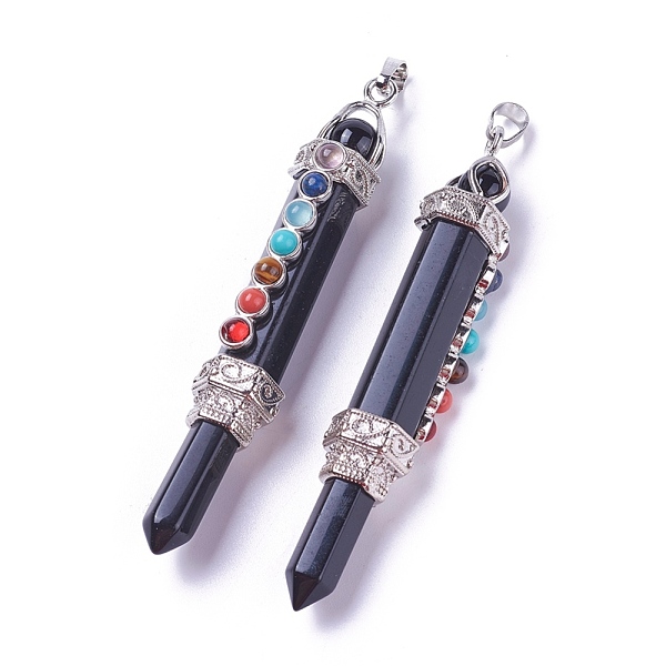 PandaHall Chakra Jewelry, Natural Obsidian Pendants, with Brass Findings and Natural & Synthetic Mixed Stone, Hexagonal Prisms, Platinum...
PandaHall Chakra Jewelry, Natural Obsidian Pendants, with Brass Findings and Natural & Synthetic Mixed Stone, Hexagonal Prisms, Platinum...