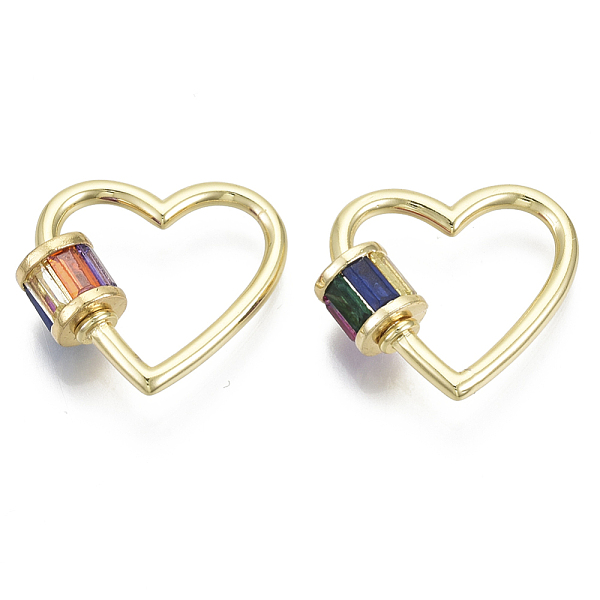 PandaHall Brass Micro Pave Cubic Zirconia Screw Carabiner Lock Charms, Heart, Nickel Free, Real 16K Gold Plated, Colorful, 21x21x2mm, Screw...
PandaHall Brass Micro Pave Cubic Zirconia Screw Carabiner Lock Charms, Heart, Nickel Free, Real 16K Gold Plated, Colorful, 21x21x2mm, Screw...