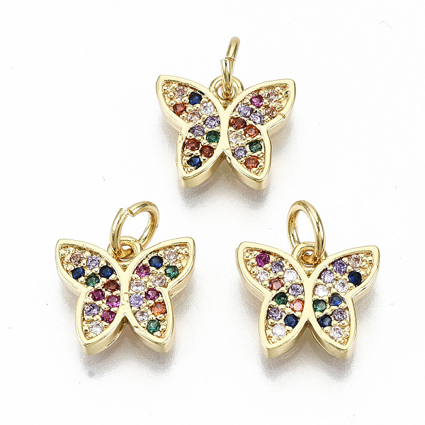 PandaHall Brass Micro Pave Colorful Cubic Zirconia Charms, with Jump Rings, Nickel Free, Butterfly, Real 16K Gold Plated, 9x11x1mm, Jump...
PandaHall Brass Micro Pave Colorful Cubic Zirconia Charms, with Jump Rings, Nickel Free, Butterfly, Real 16K Gold Plated, 9x11x1mm, Jump...