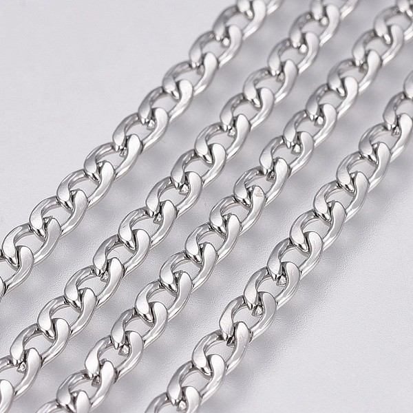 PandaHall 304 Stainless Steel Curb Chains, Unwelded, Stainless Steel Color, 4.5x3x1mm 304 Stainless Steel
PandaHall 304 Stainless Steel Curb Chains, Unwelded, Stainless Steel Color, 4.5x3x1mm 304 Stainless Steel