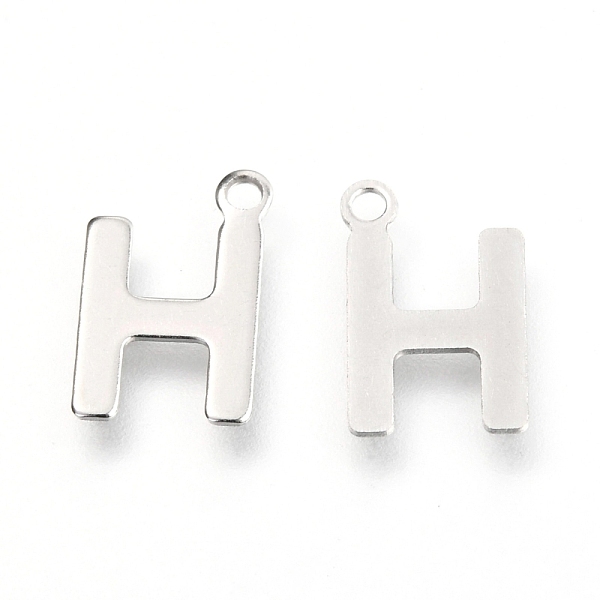 PandaHall 201 Stainless Steel Charms, Alphabet, Letter.H, 12x7.9x0.6mm, Hole: 1.2mm 201 Stainless Steel Letter H
PandaHall 201 Stainless Steel Charms, Alphabet, Letter.H, 12x7.9x0.6mm, Hole: 1.2mm 201 Stainless Steel Letter H