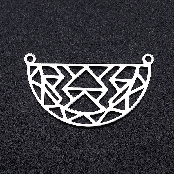 PandaHall 201 Stainless Steel Pendants, Filigree Joiners Findings, Laser Cut, Half Round with Geometric Figure, Stainless Steel Color...
PandaHall 201 Stainless Steel Pendants, Filigree Joiners Findings, Laser Cut, Half Round with Geometric Figure, Stainless Steel Color...