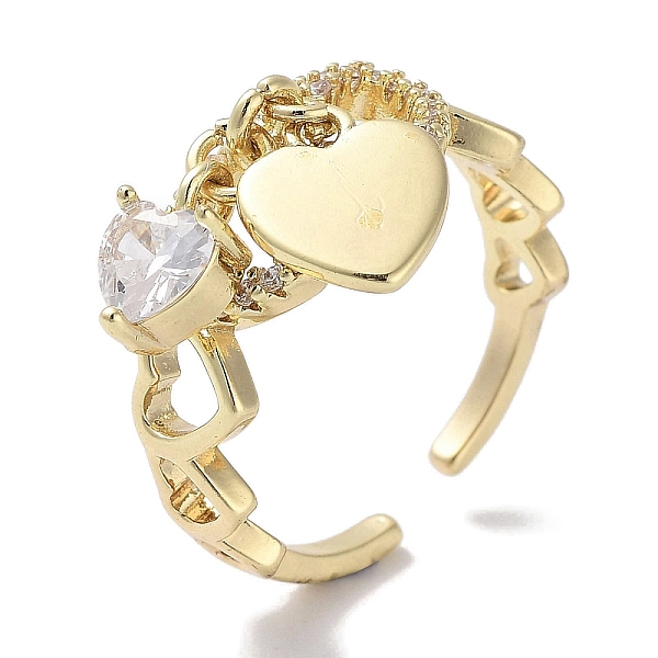 PandaHall Brass Micro Pave Cubic Zirconia Cuff Rings, Long-Lasting Plated, Heart, Golden, US Size 6 3/4(17.1mm) Brass+Cubic Zirconia Heart..., Clear
PandaHall Brass Micro Pave Cubic Zirconia Cuff Rings, Long-Lasting Plated, Heart, Golden, US Size 6 3/4(17.1mm) Brass+Cubic Zirconia Heart..., Clear