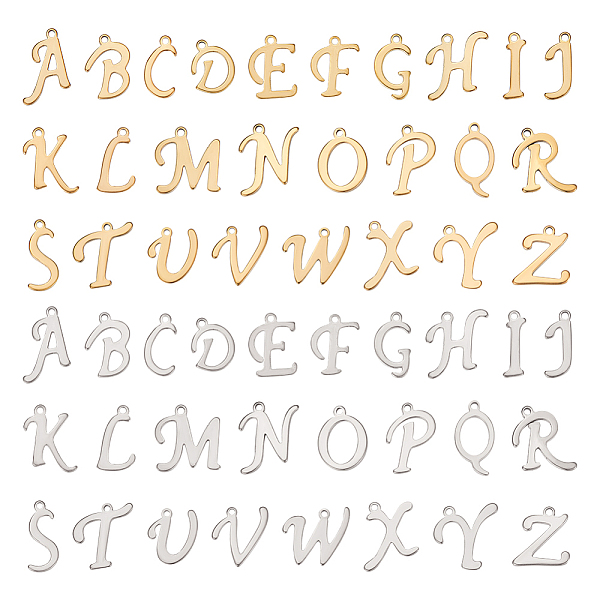 PandaHall Unicraftale 304 Stainless Steel Charms, Alphabet A~Z, Laser Cut, Mixed Color, 10~14.5x4~14x1mm, Hole: 1mm, 52pcs/box Stainless...
PandaHall Unicraftale 304 Stainless Steel Charms, Alphabet A~Z, Laser Cut, Mixed Color, 10~14.5x4~14x1mm, Hole: 1mm, 52pcs/box Stainless...
