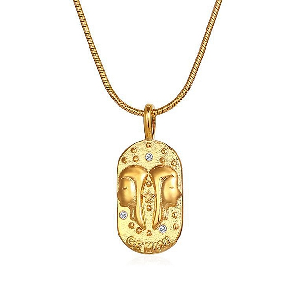 PandaHall Constellations Cubic Zirconia Pendant Necklace, with Golden Stainless Steel Round Snake Chains, Gemini, 17.72 inch(45cm) Cubic...
PandaHall Constellations Cubic Zirconia Pendant Necklace, with Golden Stainless Steel Round Snake Chains, Gemini, 17.72 inch(45cm) Cubic...