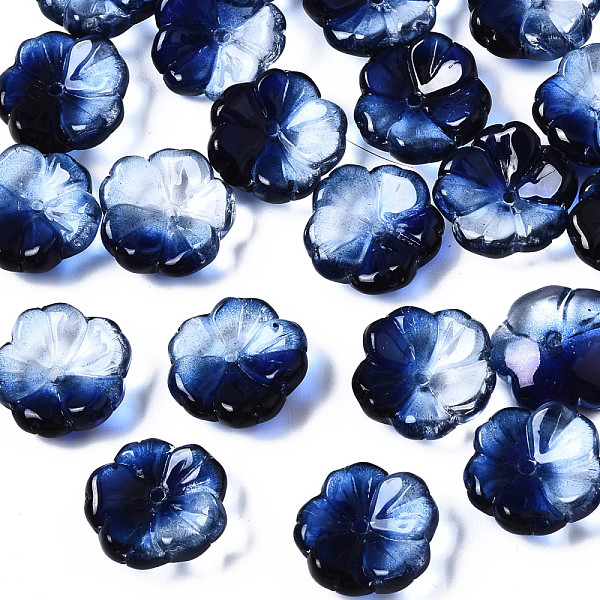 PandaHall Transparent Spray Painted Glass Beads, Flower, Dark Blue, 15x15x6mm, Hole: 1.2mm Glass
PandaHall Transparent Spray Painted Glass Beads, Flower, Dark Blue, 15x15x6mm, Hole: 1.2mm Glass