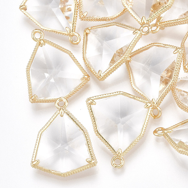 PandaHall Glass Pendants, with Brass Findings, Faceted, Heteromorphism, Golden, Clear, 21.5x18x8mm, Hole: 1.5mm Brass+Glass Others Clear
PandaHall Glass Pendants, with Brass Findings, Faceted, Heteromorphism, Golden, Clear, 21.5x18x8mm, Hole: 1.5mm Brass+Glass Others Clear