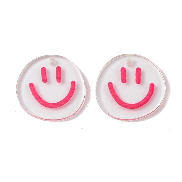 PandaHall Transparent Printed Acrylic Pendants, Flat Round with Smiling Face Charm, Fuchsia, 20.5~21x20~21x2mm, Hole: 1.6mm Acrylic Flat..., Pink
PandaHall Transparent Printed Acrylic Pendants, Flat Round with Smiling Face Charm, Fuchsia, 20.5~21x20~21x2mm, Hole: 1.6mm Acrylic Flat..., Pink