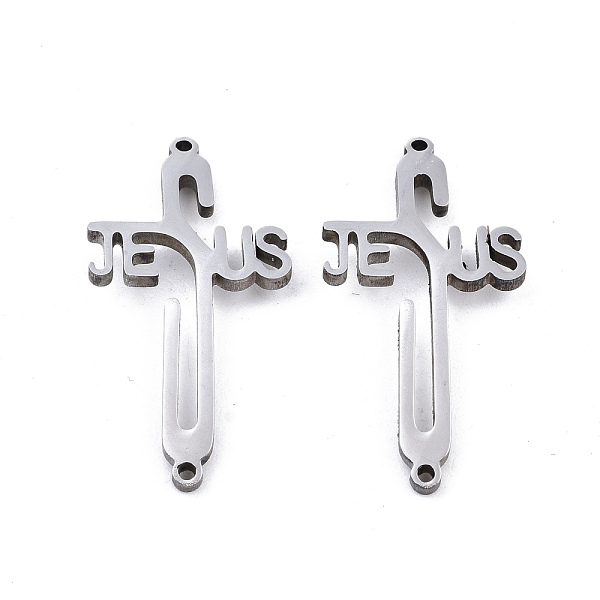 PandaHall 304 Stainless Steel Link Connectors, Laser Cut, Cross with Word JESUS, Stainless Steel Color, 30x15x1.5mm, Hole: 1mm 304 Stainless...
PandaHall 304 Stainless Steel Link Connectors, Laser Cut, Cross with Word JESUS, Stainless Steel Color, 30x15x1.5mm, Hole: 1mm 304 Stainless...