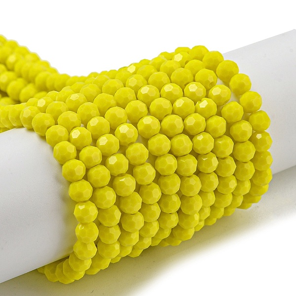 PandaHall Opaque Glass Beads Stands, Faceted(32 Facets), Round, Yellow, 4mm, Hole: 0.7mm, about 87~93pcs/strand, 32~33cm Glass Round Yellow
PandaHall Opaque Glass Beads Stands, Faceted(32 Facets), Round, Yellow, 4mm, Hole: 0.7mm, about 87~93pcs/strand, 32~33cm Glass Round Yellow