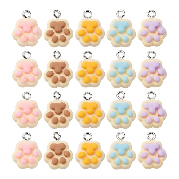 PandaHall 40Pcs 5 Colors Opaque Resin Pendants, with Platinum Tone Iron Loops, Cat Paw Print, Mixed Color, 17x13x6.5mm, Hole: 1.8mm..., Multicolor
PandaHall 40Pcs 5 Colors Opaque Resin Pendants, with Platinum Tone Iron Loops, Cat Paw Print, Mixed Color, 17x13x6.5mm, Hole: 1.8mm..., Multicolor