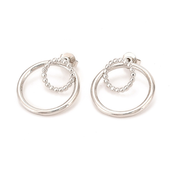 PandaHall Brass Dangle Stud Earrings, Long-Lasting Plated, Double Round Ring, Real Platinum Plated, 21x19mm, Pin: 0.6mm Brass Ring
PandaHall Brass Dangle Stud Earrings, Long-Lasting Plated, Double Round Ring, Real Platinum Plated, 21x19mm, Pin: 0.6mm Brass Ring