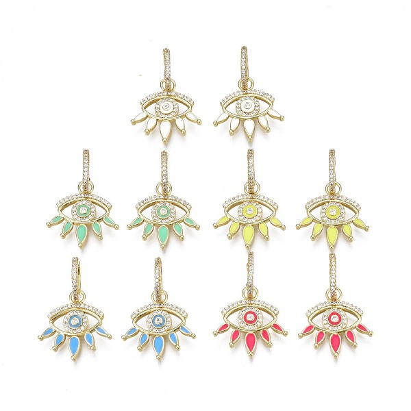 PandaHall Clear Cubic Zirconia Evil Eye Dangle Hoop Earrings with Enamel, Brass Jewelry for Girl Women, Real 18K Gold Plated, Nickel Free..., Multicolor
PandaHall Clear Cubic Zirconia Evil Eye Dangle Hoop Earrings with Enamel, Brass Jewelry for Girl Women, Real 18K Gold Plated, Nickel Free..., Multicolor