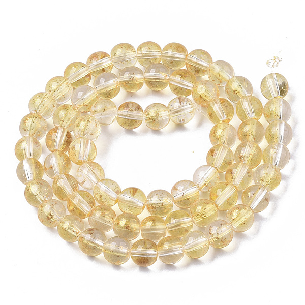 PandaHall Transparent Spray Painted Glass Bead Strands, with Golden Foil, Round, Gold, 6~7mm, Hole: 1.2~1.5mm, about 65~67pcs/Strand, 14.76...
PandaHall Transparent Spray Painted Glass Bead Strands, with Golden Foil, Round, Gold, 6~7mm, Hole: 1.2~1.5mm, about 65~67pcs/Strand, 14.76...