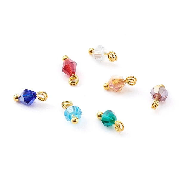 PandaHall Handmade Faceted Glass Beads Charms, with Brass Ball Head Pins, Bicone, Golden, Mixed Color, 9x4.5mm, Hole: 1.5mm, 8pcs/Set Glass..., Multicolor
PandaHall Handmade Faceted Glass Beads Charms, with Brass Ball Head Pins, Bicone, Golden, Mixed Color, 9x4.5mm, Hole: 1.5mm, 8pcs/Set Glass..., Multicolor