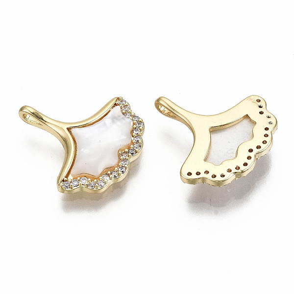 PandaHall Natural Freshwater Shell Pendants, with Brass Findings and Clear Cubic Zirconia, Nickel Free, Loops, Leaf, Real 18K Gold Plated...
PandaHall Natural Freshwater Shell Pendants, with Brass Findings and Clear Cubic Zirconia, Nickel Free, Loops, Leaf, Real 18K Gold Plated...