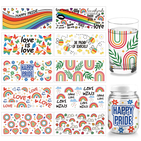PandaHall PVC DIY Heat Transfer Paper, for UV Sublimation Cup, Rainbow, 110x240mm, 10 style, 1pc/style, 10pcs/set PVC Rainbow Multicolor
PandaHall PVC DIY Heat Transfer Paper, for UV Sublimation Cup, Rainbow, 110x240mm, 10 style, 1pc/style, 10pcs/set PVC Rainbow Multicolor