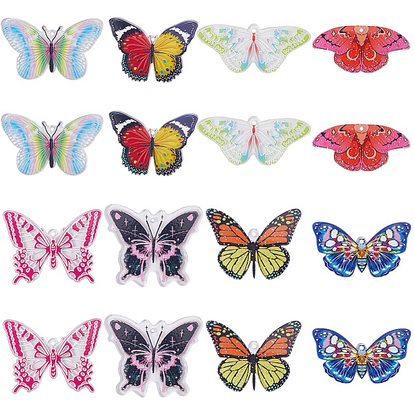 PandaHall SUNNYCLUE 16Pcs 8 Style Printed Acrylic Pendants, Butterfly Charm, Mixed Color, 22~39x37.5~56x2~2.5mm, Hole: 1.4~2mm, 2pcs/style..., Multicolor
PandaHall SUNNYCLUE 16Pcs 8 Style Printed Acrylic Pendants, Butterfly Charm, Mixed Color, 22~39x37.5~56x2~2.5mm, Hole: 1.4~2mm, 2pcs/style..., Multicolor